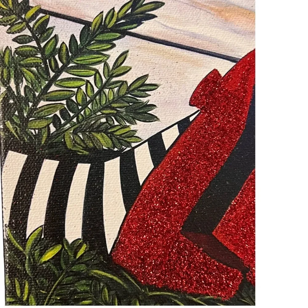 DOROTHY’S RUBY SLIPPERS WIZARD OF OZ SIGNED EMBELLISHED GICLEE ON CANVAS 6”x6” - Picture 5 of 15